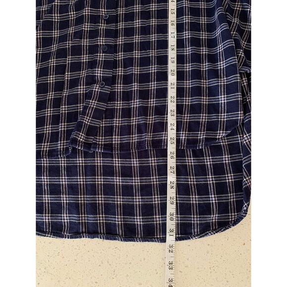 Lane Bryant Blue Plaid Button-Down Flannel Shirt Womens Long Sleeve Size 14/16 - Picture 6 of 6